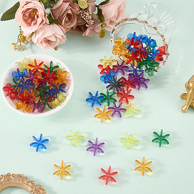 120Pcs Transparent Acrylic Beads OACR-SC0003-02B-1