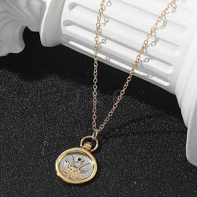 Brass Twelve Constellations Tarot Pendant Necklaces NJEW-Q006-01L-G-1