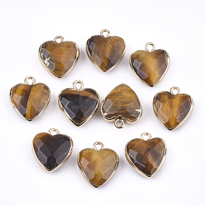 Electroplate Natural Tiger Eye Pendants G-T112-03E-1