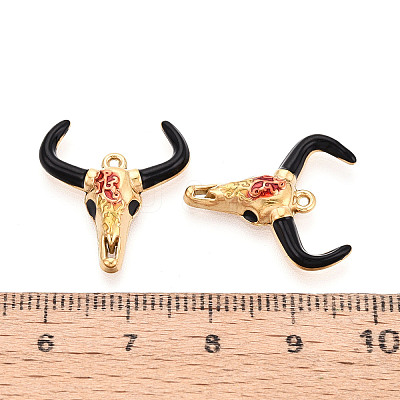 304 Stainless Steel Enamel Pendants STAS-N124-09D-G-1