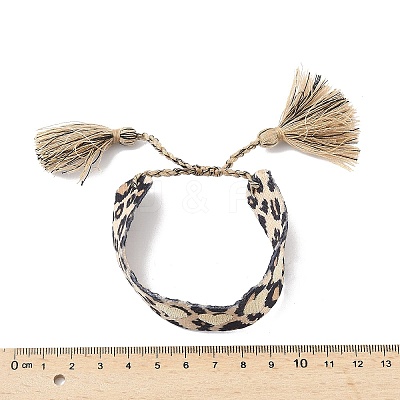 Leopard Print Pattern Polyester Cord Adjustable Bracelets LS-BJEW-B127-01C-1