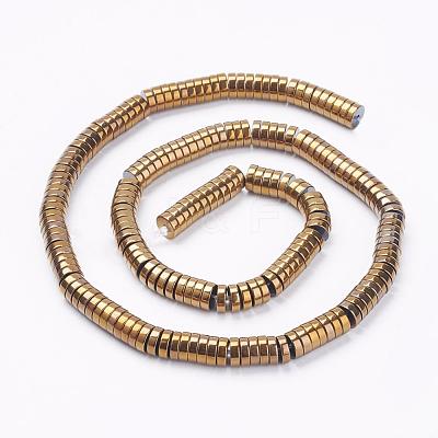 Electroplate Non-Magnetic Synthetic Hematite Beads Strands G-F510-03G-8mm-1