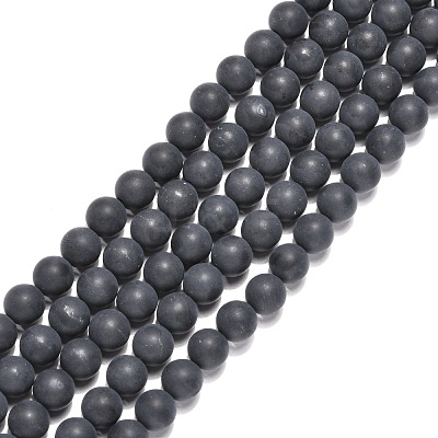 Dyed & Heated Natural Black Agate Beads Strands X-G-H1617-1