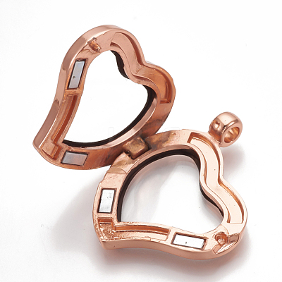 Alloy Magnetic Locket Pendants PALLOY-T052-13RG-1