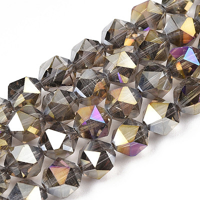 Electroplate Transparent Glass Beads Strands EGLA-T019-06K-1