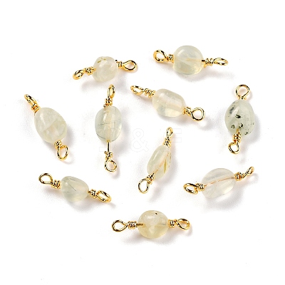Natural Prehnite Links Connectors G-K316-02D-G-RS-1