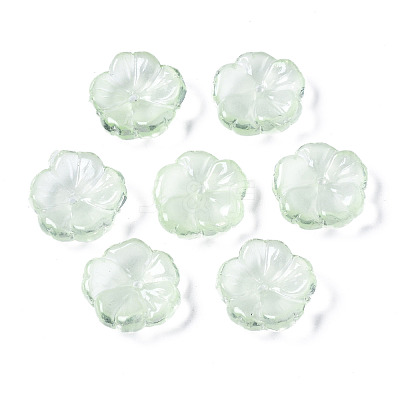 Transparent Spray Painted Imitation Jade Glass Beads GLAA-Q089-003-E003-1