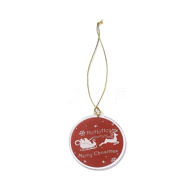 Christmas Theme Acrylic Pendant Decoration HJEW-G021-01D-1