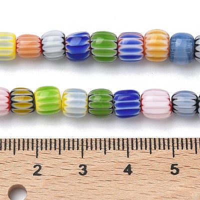 Handmade Millefiori Glass Chevron Beads X-LAMP-Z019-02B-1