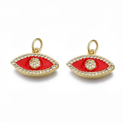 Brass Micro Pave Clear Cubic Zirconia Pendants ZIRC-N039-204C-1