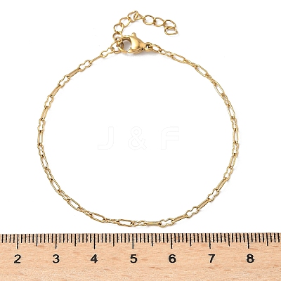 304 Stainless Steel Paperpclip Chains Bracelets for Women BJEW-U043-01G-1