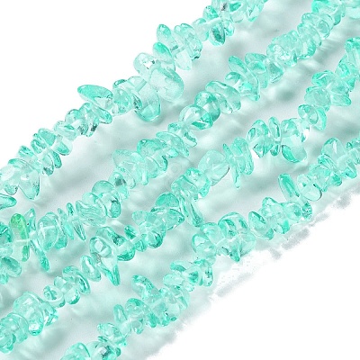 Spray Painted Transparent Glass Beads Strands GLAA-P060-01A-08-1