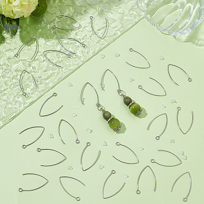 50Pcs 304 Stainless Steel Earring Hooks STAS-ME0001-51P-1