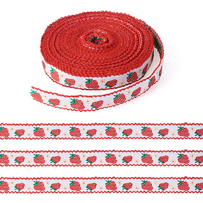 10Yards Polyester Strawberry Ribbon OCOR-TA0003-62B-1