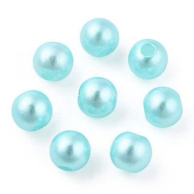 Spray Painted ABS Plastic Imitation Pearl Beads OACR-T015-05A-08-1