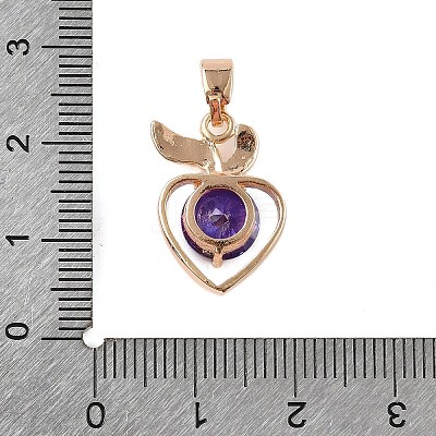 Brass Micro Pave Cubic Zirconia Pendants KK-E795-27KCG-03-1