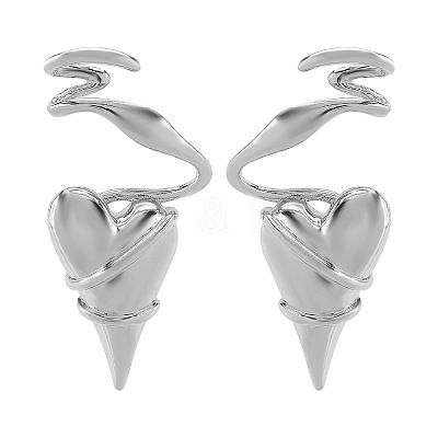 Alloy Heart Stud Earrings FS-WGE404F-02-1