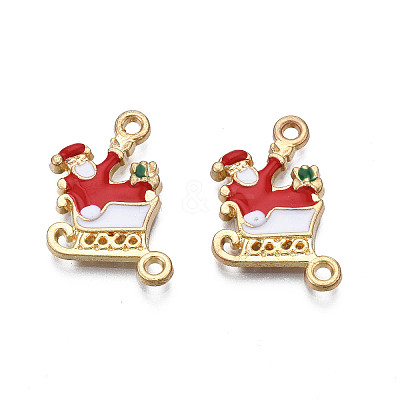 Rack Plating Alloy Enamel Pendants X-ENAM-N055-127-1