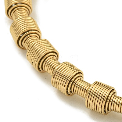 Ion Plating(IP) Adjustable 304 Stainless Steel Column Spring Wire Bracelets BJEW-H617-13G-1