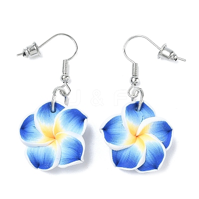 Flower Polymer Clay with Wax Cord Pendant Necklaces & Dangle Earrings Sets FS-WG2CAA9-02-1