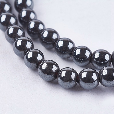Non-magnetic Synthetic Hematite Bead Strands X-G-R193-19-4mm-1