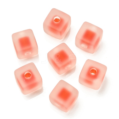 Frosted Acrylic European Beads OACR-G012-14A-1