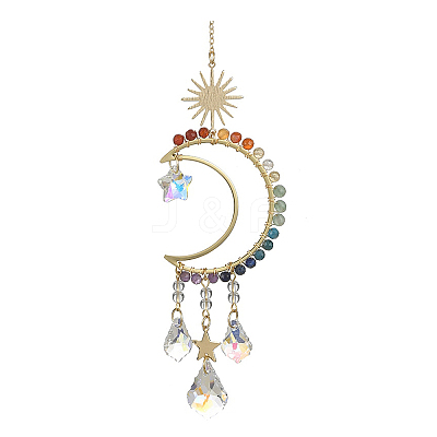 Chakra Gemstone Beads Pendant Decorations HJEW-JM01152-03-1