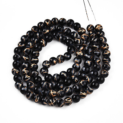 Baking Paint Glass Beads Strands DGLA-N010-8mm-10-1