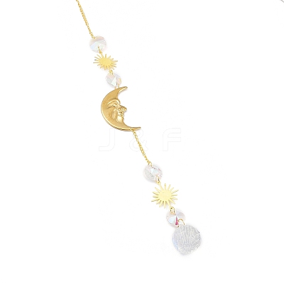 Glass Teardrop Big Pendant Decorations LS-HJEW-M005-05D-G-1