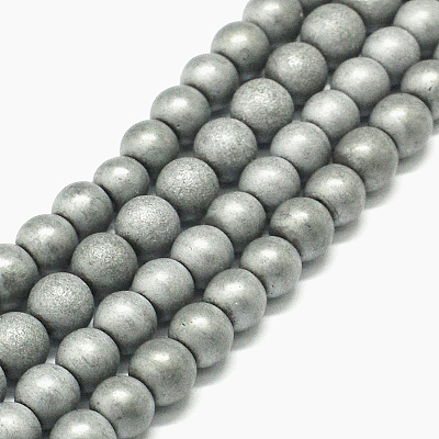 Non-magnetic Synthetic Hematite Beads Strands G-K015-6mm-02F-1
