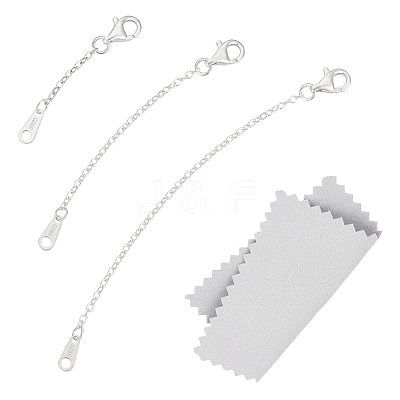 925 Sterling Silver Chain Extender Sets STER-BC0002-58-1
