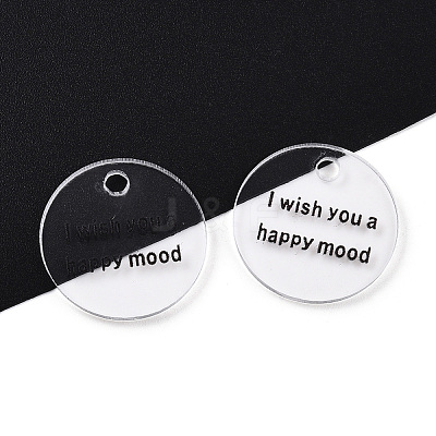 Transparent Acrylic Pendants TACR-T028-28-1