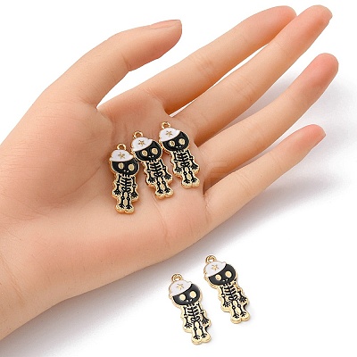 5Pcs Alloy Enamel Pendants ENAM-YW0001-49B-1
