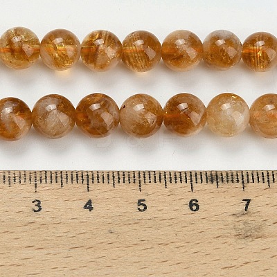 Heated Natural Citrine Beads Strands G-L642-B17-8mm-1