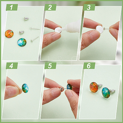 100Pcs Brass Stud Earring Findings KK-BC0013-23-1