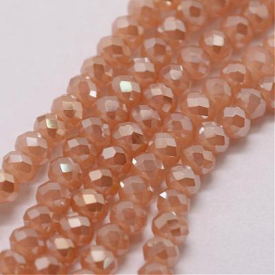 Electroplate Glass Bead Strands GLAA-K016-2x3mm-09PL-1
