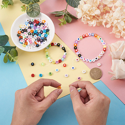 1200Pcs 12 Style Opaque Acrylic Beads MACR-PJ0001-04-1