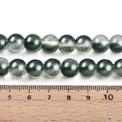 Baking Paint Transparent Glass Beads Strands DGLA-N011-10mm-07-1
