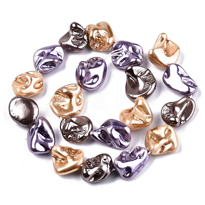 Electroplated Natural Freshwater Shell Beads Strands SHEL-R113-01C-1