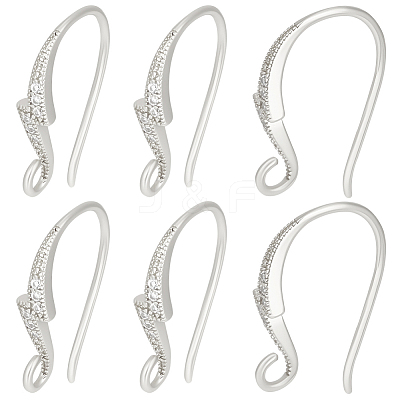16Pcs Brass Cubic Zirconia Earring Hooks KK-BBC0027-64P-1