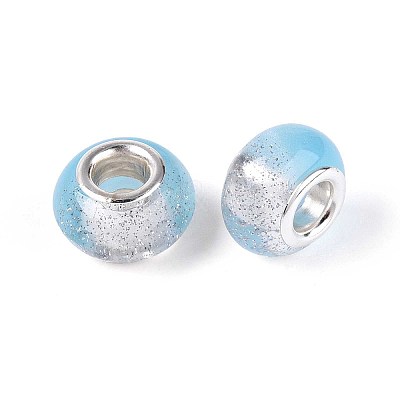 Transparent Resin Rondelle European Beads RESI-N044-02D-1