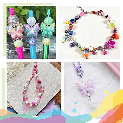 DIY Beadable Pen Butterfly Beads Findings Kits DIY-PH0023-87-1