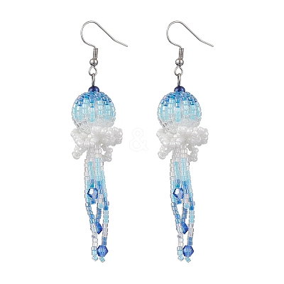 Handmade Glass Seed Beads Pendants Dangle Earrings EJEW-MZ00248-1