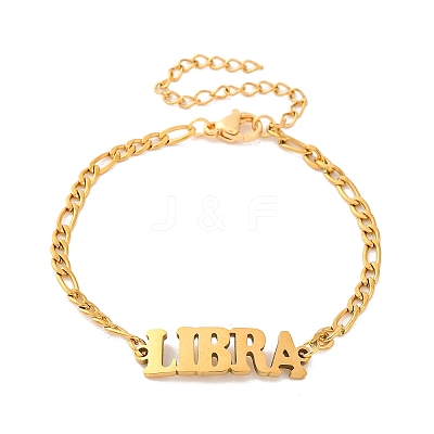 Constellation 202 Stainless Steel Figaro Chain Link Bracelets for Women Men LS-AJEW-U006-01J-1