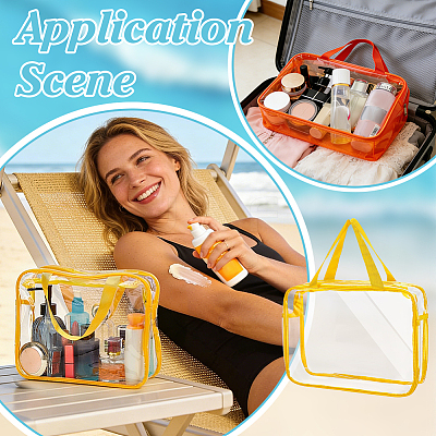 7Pcs 7 Colors PVC Zipper Storage Bags with Handle ABAG-PH0002-05-1