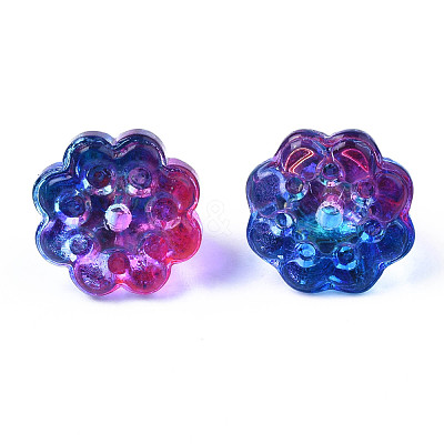 Transparent Spray Painted Glass Charms GLAA-S054-27A-1