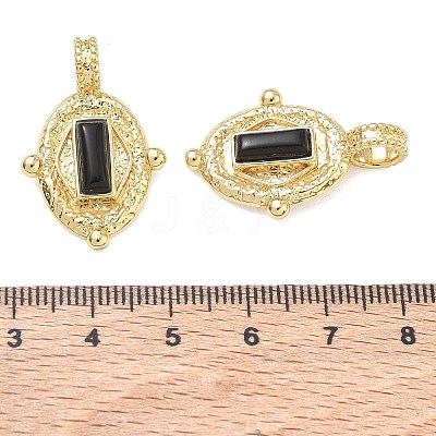 Rack Plating Brass Pave Cubic Zirconia Pendants CU-CBA01AA-04G-1