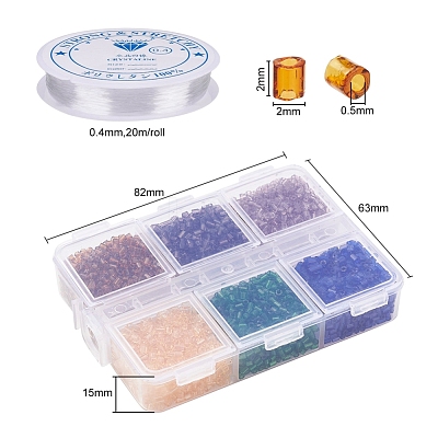 DIY Transparen Tube Glass Beads Bracelet Making Kit DIY-YW0004-36B-1