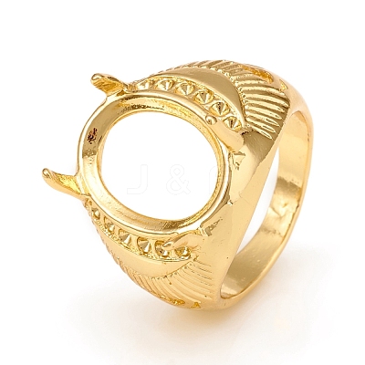 Long-Lasting Plated Brass Finger Ring Components KK-D160-03G-J-1