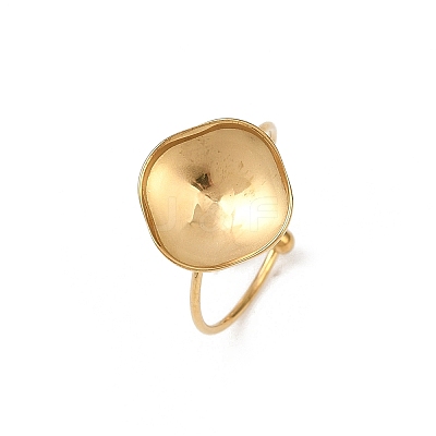 Real 18K Gold Plated 304 Stainless Steel Cuff Ring Components STAS-A191-12A-G-1